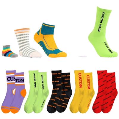 China Custom QUICK DRY cotton crew socks manufacturer custom print socks with logo soft custom 3D printed jacquard fashion men's socks for sale