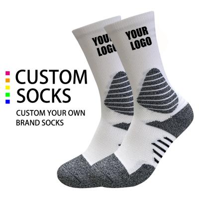 China High Quality QUICK DRY Custom Design Your Own Mens Crew Sport Basketball Socks Sporty Logo Socks Customize for sale