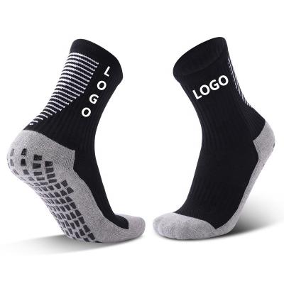 China QUICK DRY Breathable Anti Bacterial Design Custom Logo Sports Anti Slip Elites Football Soccer Grip Socks for sale