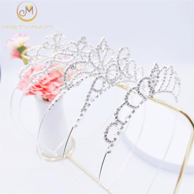 China New Vintage Elegant Exquisite Children's Headdress Princess Rhinestone Heart Shaped Crown for sale