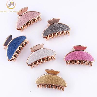 China Japan and Korean style Japanese and Korean simple hairpin glitter coating dumpling shape frosted metal hair scrape for sale