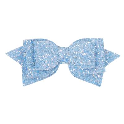 China Amazon soft explosion 5 inch European and American children's bow hairpin Gree sequined dovetail headdress for sale