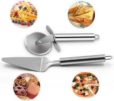 China Amazon viable hot sale 4 pieces multifunctional stainless steel handle pizza cutter stainless steel pizza knife set for sale