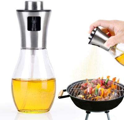 China New Product Capacity 200ml Capacity Kitchen Frying Oil Spray Bottle Vinegar Glass Bottle Stainless Steel Viable Olive Oil Sprayer Bottle for sale