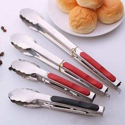 China Sustainable Kitchen Gadgets Customized Logo Set 3 Pieces Shake Stainless Steel Food Serving Clip Salad Tongs GRILLING Tongs for sale