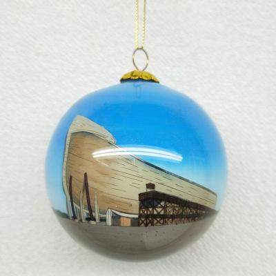 China Home Festival Party Decoration Factory Custom Design 100mm Glass Ball For Hand Decorative Colorful Painting Round Glass Balls For Sale for sale