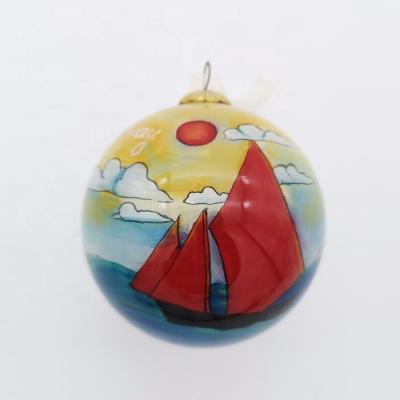 China High quality Christmas ornament interior painting glass ball custom made Christmas home landscape festival party decoration for keepsake for sale