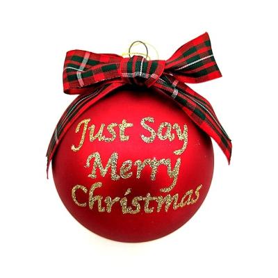 China Festival Party Decoration Home Source Manufactures Custom Christmas Decoration Wholesale Diamond Rhinestone Red Christmas Glass Ornament Glass Ball for sale