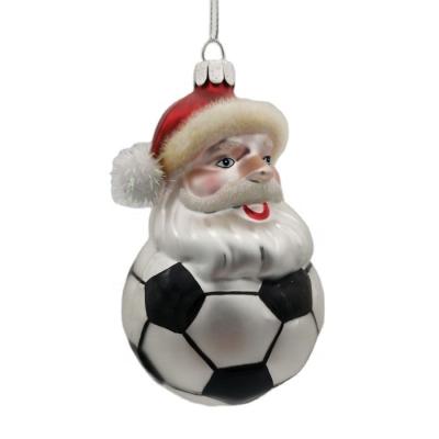 China Christamas Home Decoration Art Handmade Football Old Men Custom Folk Figure Hot Selling Glass Ornament for sale