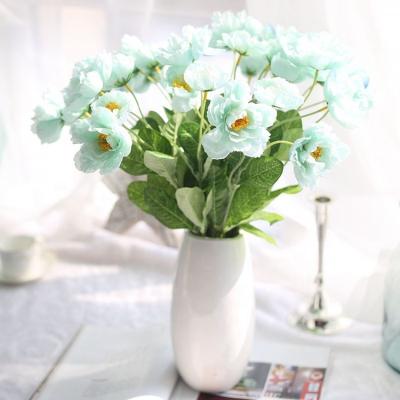 China 53cm Silk Fabric Fake Artificial Flowers Silk Poppies For Decoration for sale