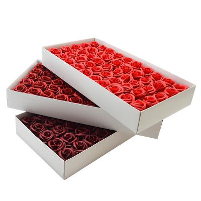 China Soap Flower 4.5cm Diameter 50pcs/box 4 Layers Natural Rose Wholesale Decorative Artificial Soap Flower For Birthday Valentine Mother's Day Gifts for sale