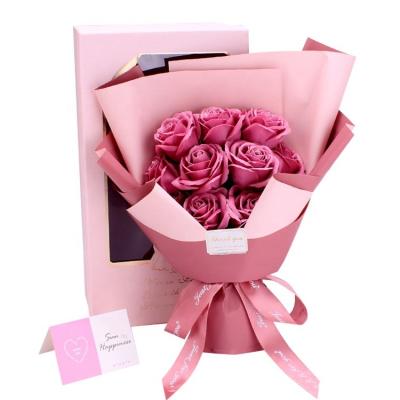 China 38*12*20cm Decoration 11pcs Soap Bouquet Rose Gift Box Artificial Decorative Flowers Resup for sale