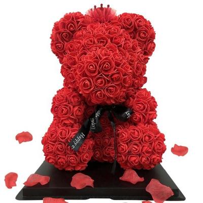 China Foam RESUP 40cm Rose Bear Teddy Artificial Flower For Wedding Home Decoration for sale