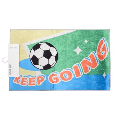 China LATTLIV 2022 World Cup Soccer Field Design Sustainable Non Slip Floor Rubber Bath Mats Set Mats Covers Absorbent Bedroom Bathroom Door for sale