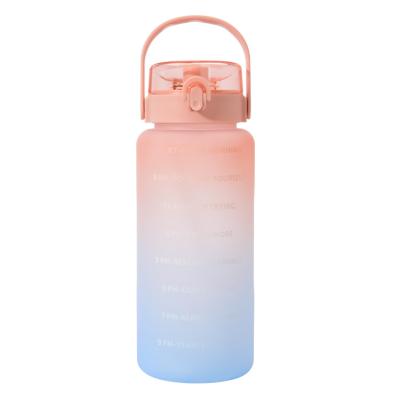 China LATTLIV Sustainable Eco Friendly Water Bottle Gym Sports School Kids Flip Lid Gradient Large Capacity 2L Water Bottle With Straw for sale