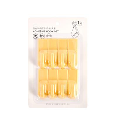 China LATTLIV Viable 8 Packs Hanger Wall Hooks Coated Bathroom Office Kitchen Home Strong Stick Adhesive Hooks for sale