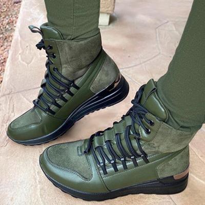 China Around 2022 luxury lace up ladies flat short boots fashion women's winter leather ankle boots for girls for sale