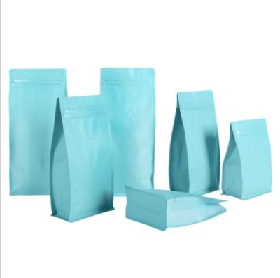 China Security Matte Turquoise Resealable Small Stand Up Pockets with Zipper for sale