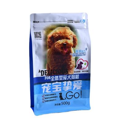 China Moisture Proof Zipper Rack Up Square Bottom Foil Plastic Laminated Dogfood Bags for sale