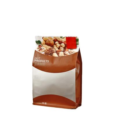 China Cashew Nuts Flat Bottom Window Aluminum Foil Moisture Proof Clear Compound Laminated Sugar Rice Packing Bag 1kg Zipped Packing Bags for sale