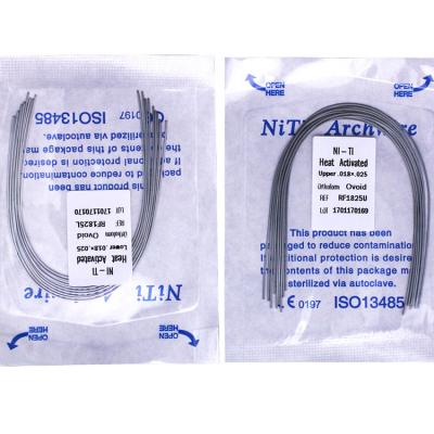 China Dental Regional Orthodontic Thermal Active Niti Arch Rectangular Wire for sale