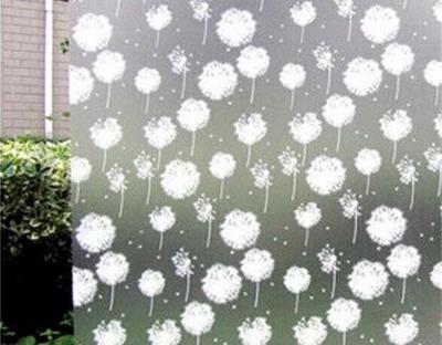 China Dandelion Frosted Privacy Frost Bedroom Bathroom Stained Glass Window Film Sticker Non Self Adhesive for sale