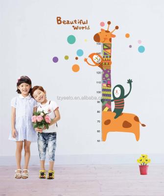 China WALL STICKER Personalized Kawaii Wall Kids Decoration Kids PVC Wall Sticker Home Growth Chart For Bedroom for sale