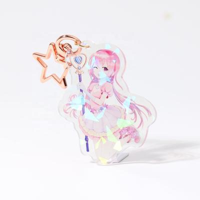 China Advertising Vograce Custom Personalized Acrylic Key Chain Professional Printed Clear Acrylic Charms OEM for sale