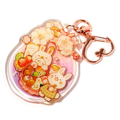 China Custom Printed Advertising Vograce Anime Glitter Epoxy Acrylic Plastic Key Chain for sale