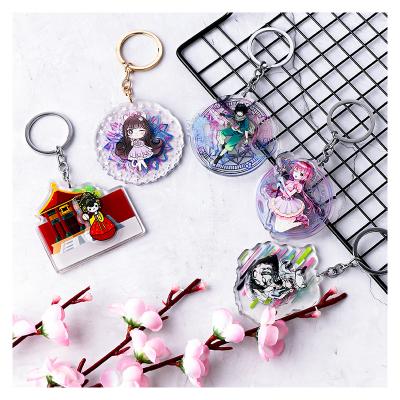 China Cheap wholesale VOGRACE OEM cartoon anime customized 3D acrylic key chain for promotion gift/sale/exhibition printed transparent embossed charms with any shape for sale