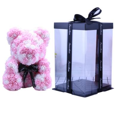 China Wholesale High Quality PE Foam Teddy Rose Flower For Valentine's Day 40cm Teddy Rose Flower Eternal Rose Bear for sale