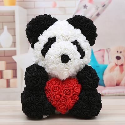 China Wholesale 2021 Artificial Foam Rose Flower Wedding Party Eternal Products 40cm Preserved Decorative Panda Rose for sale