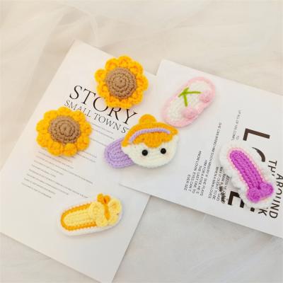 China New 100% European and American style crochet cute children's hair clips girls' hair decorative knitting accessories for sale