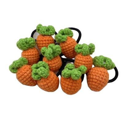 China Fashion Customized Super Soft Cute Handmade Knitting Crochet Kids Hair Band Carrot Hair Rope for sale