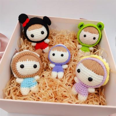 China Custom Handmade Dolls Toy Yarn Crochet Knitted Baby Crochet Doll Super Soft Cute Amigurumi 10 cm for sale