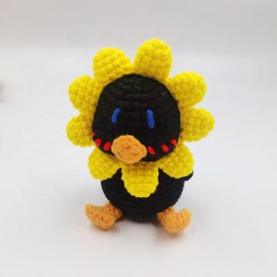 China 2021 Hot Sale Custom Handmade Crochet Knitted Plush Stuffed Amigurumi Black Duck Animals Toy for sale