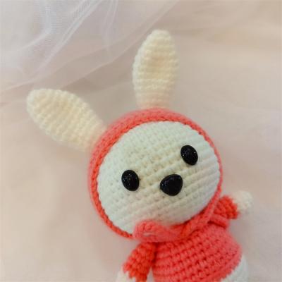 China Hot Selling Plush DIY Handmade Weaving Crochet Knitting Cute Amigurumi Bunny Sleeping Toy Baby Toys Red Hat Rabbit Crochet for sale