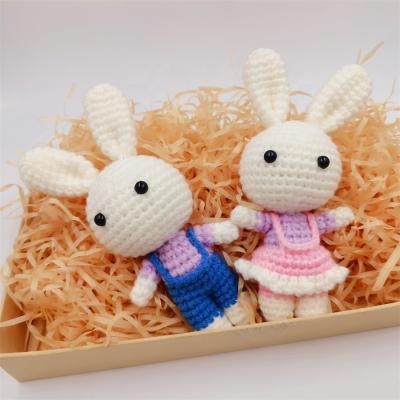 China Handmade Crocheted Baby Bunny Plush Easter Day DIY Gifts - Amigurumi Bunny Sleeping Toy Baby Crochet Doll Girls Toys for sale