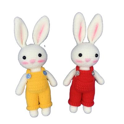 China Hot Selling Plush Customized Super Cute Handmade Knitting Baby Amigurumi Bunny Sleeping Crochet Rabbit Toy for sale