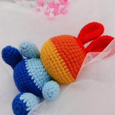 China 100% Handmade Crochet Amigurumi Rainbow Cotton Creative Plush Bunny Sleeping Toy for sale