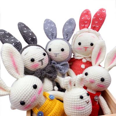 China Plush Superior Custom with 100% Handmade Weaving Crochets Knitting Super Cute Rabbit Baby & Girls Amigurumi Bunny Sleeping Doll Toy for sale