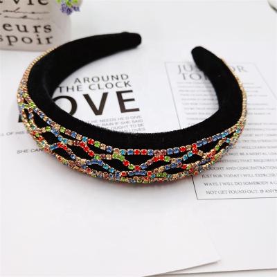 China Designer Hair Accessories Diamond Headbands For Women Crystal Headband Headbands Bling Rhinestone Cloth Wholesale for sale