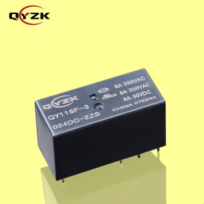 China 24V DC Sealed 2*SPDT Rating Load 8AMP 250VAC 8A 30VDC 8 Pins 0.4W Alternative To JQX-115F Bit Power Relay zu verkaufen