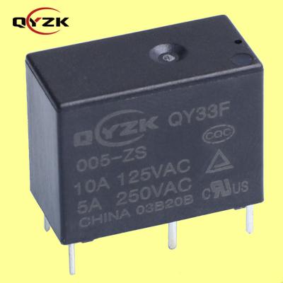 China QYZK UL TUV CQC 10A 250VAC SPDT Sealed QY33F 5 Feet 0.45W Coil DC 5V General Purpose Electromagnetic Relays For Air Conditioning for sale