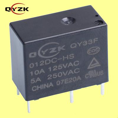 China QYZK QY33F Sealed Load 5A 125VAC 10A 250VAC 4pin SPST 3v 5v 6v 9v 12v 24v 48v PCB Normally Open Miniature Relay for Automobiles en venta