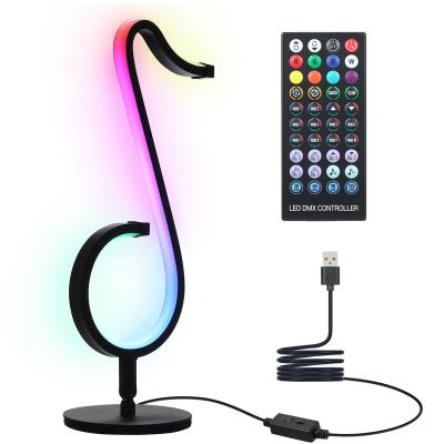 China Fashion Dimmable RGB LED Musical Note Light Symphony Table-Wall Lamp Night Lights APP Remote Control for Living Room Bedroom Bedside for sale