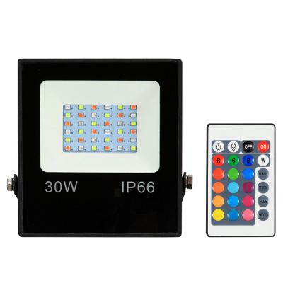 China Garden 30W LED RGB Floodlight With 16 Colors Remote Control And 4 Brightness Adjustable IP65 Water Resistant for sale