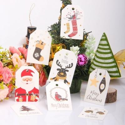 China ANTISTATIC Minimum order of 500 pieces DIY Logo Merry Christmas Tags Gift Wrap Hang Tag Santa Paper Card Christmas Party Supplies for sale