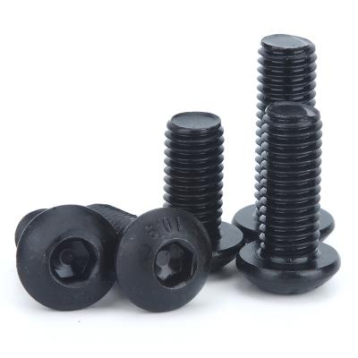 China ISO7380 Black Carbon Steel 10.9 Hex Socket Round Bolt Head Cap Screw Furniture Fastener Construction Bolt for sale