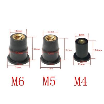 China Heavy Industry Wholesale High Strength Brass Inside Rubber Well Expansion Nuts M3 M4 M5 for sale